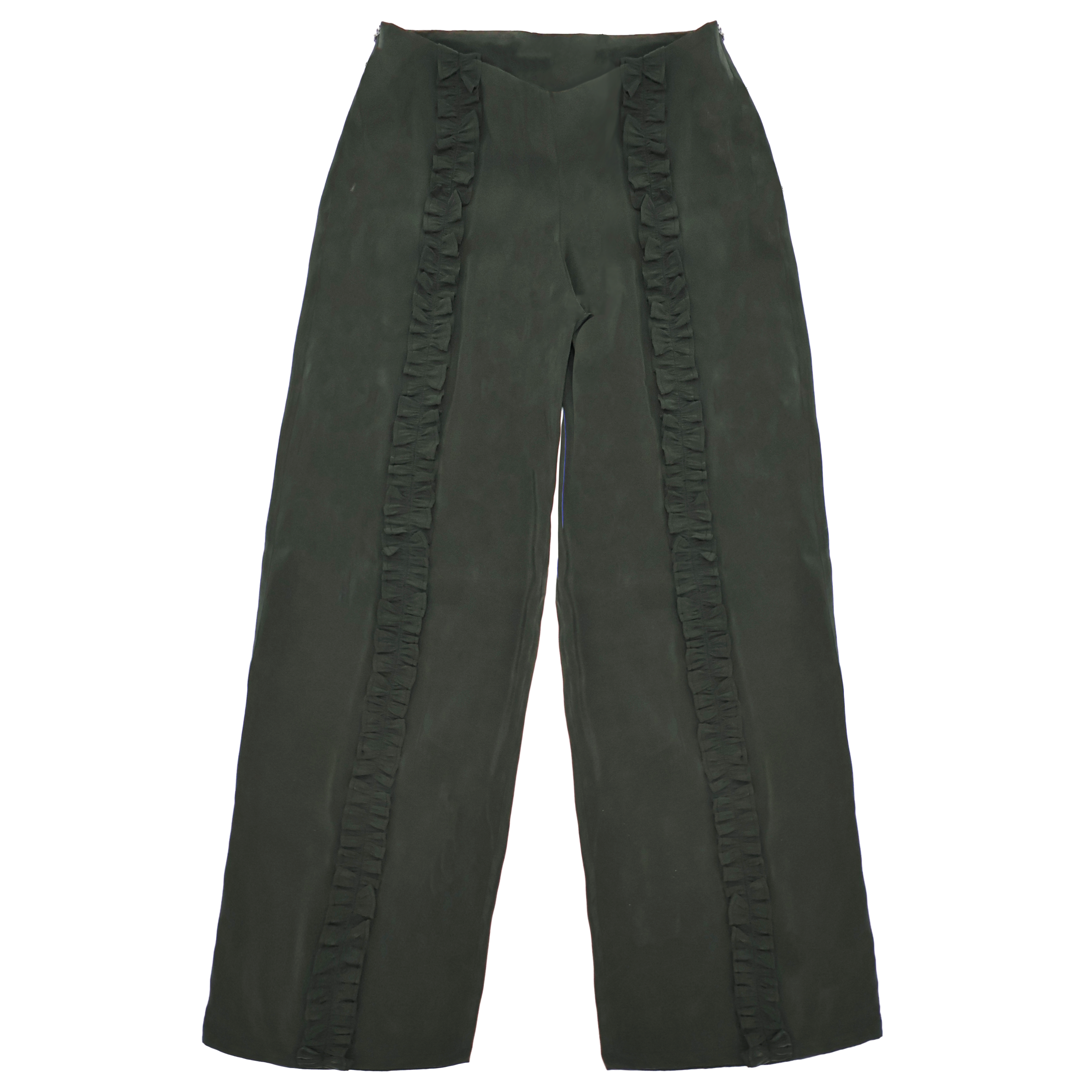 FOREST GREEN RUFFLE PANTS