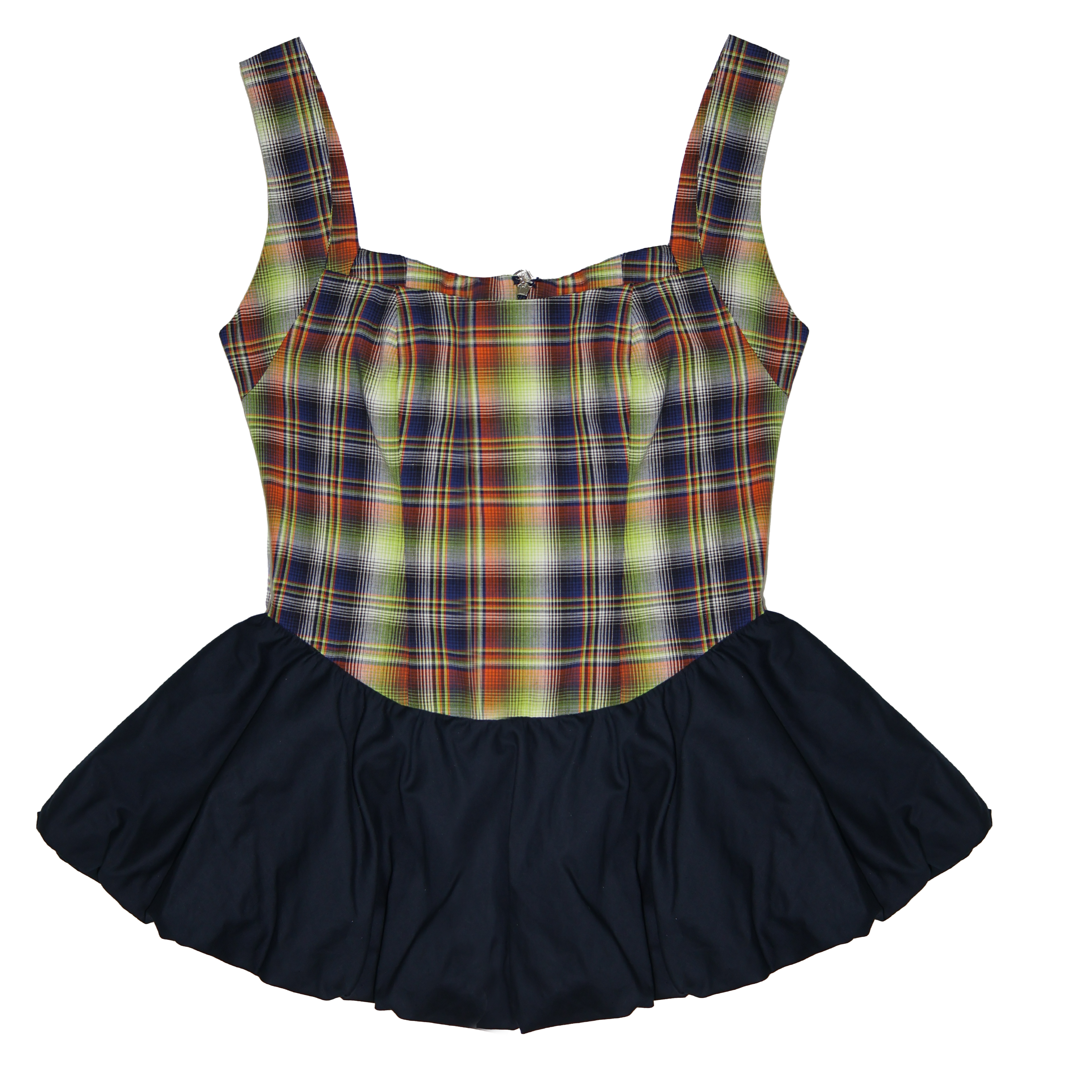 PLAID BUBBLE TOP