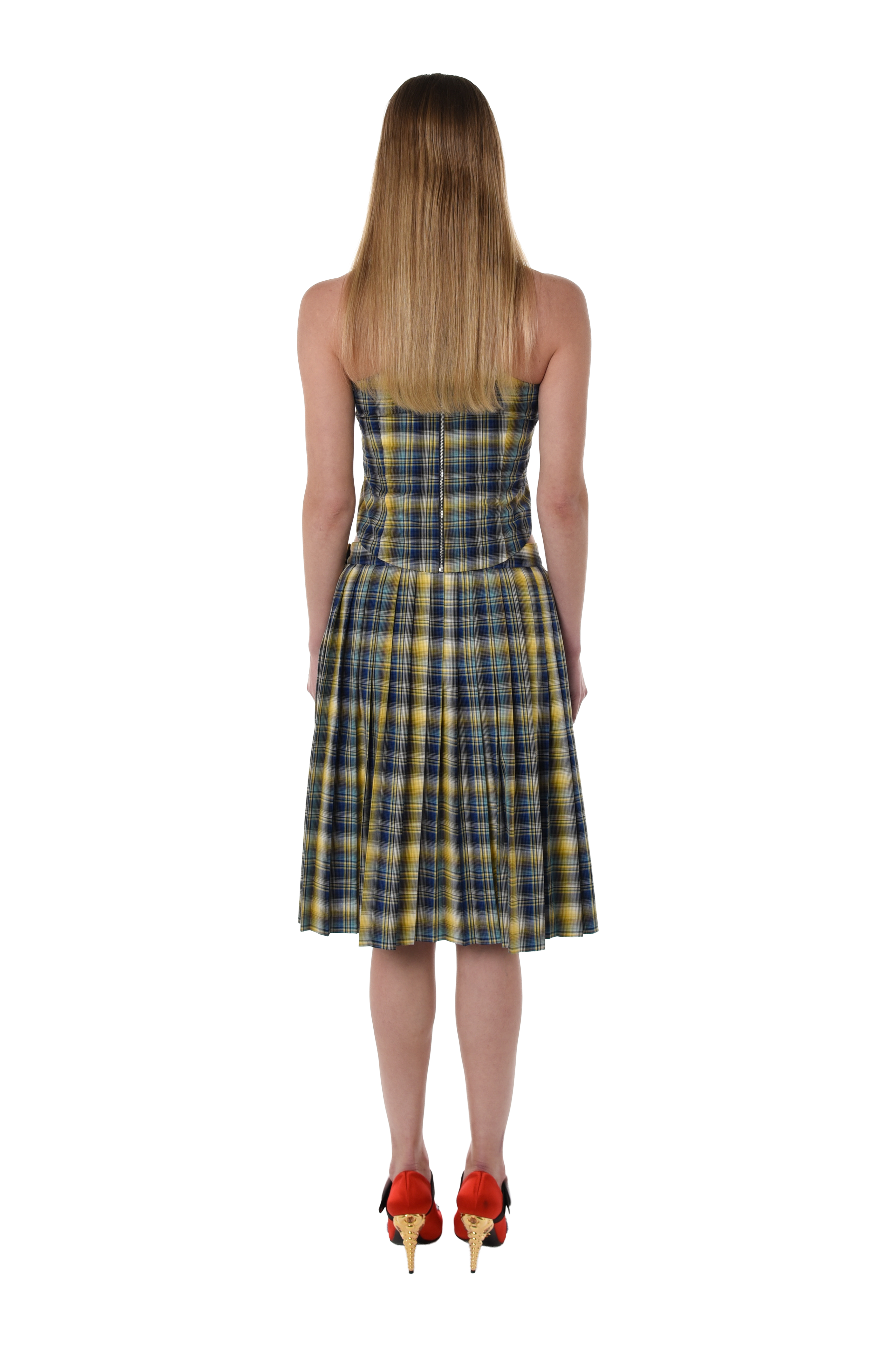 PLAID HALTER TOP