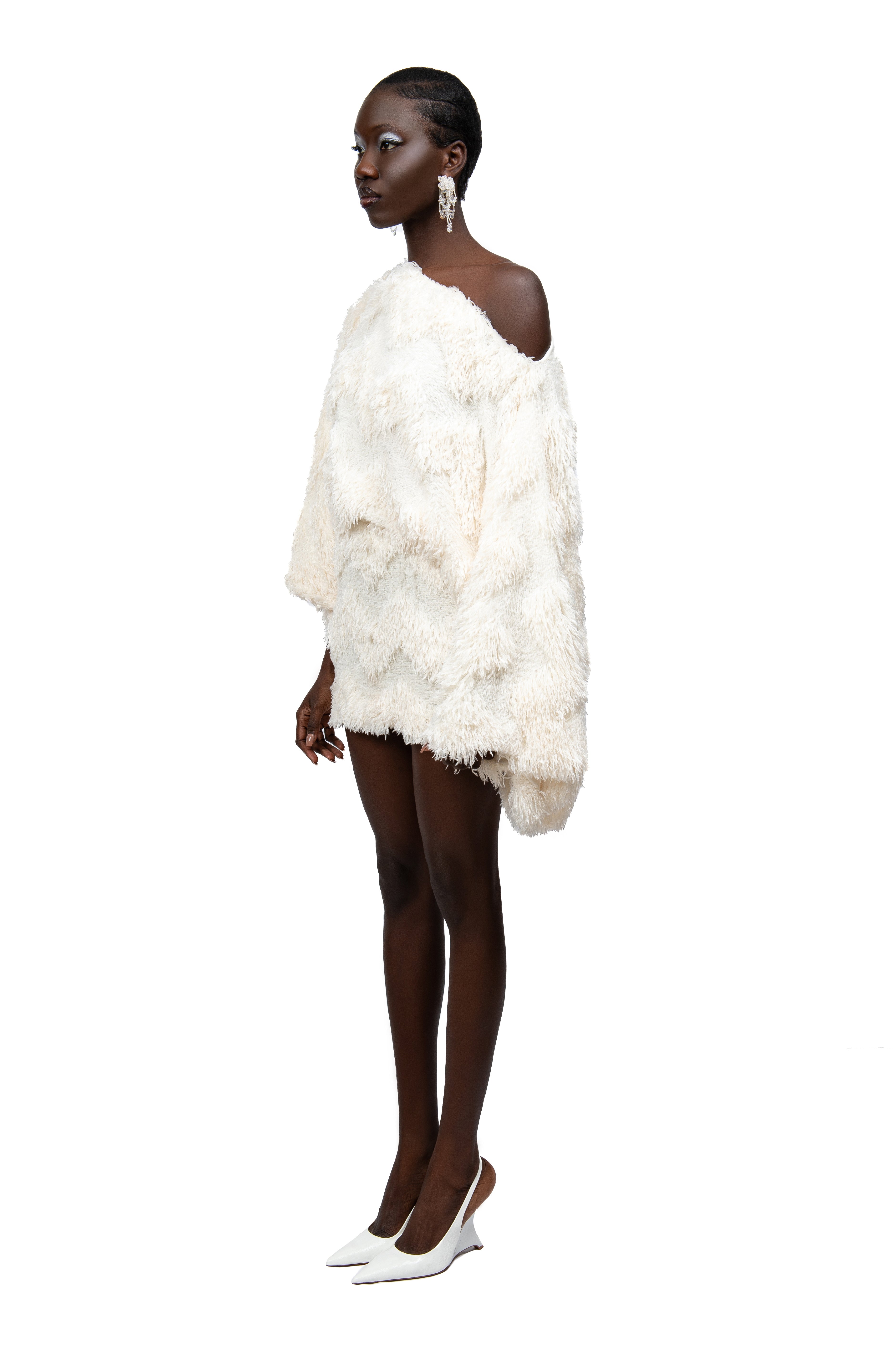 FURRY BATWING DRESS