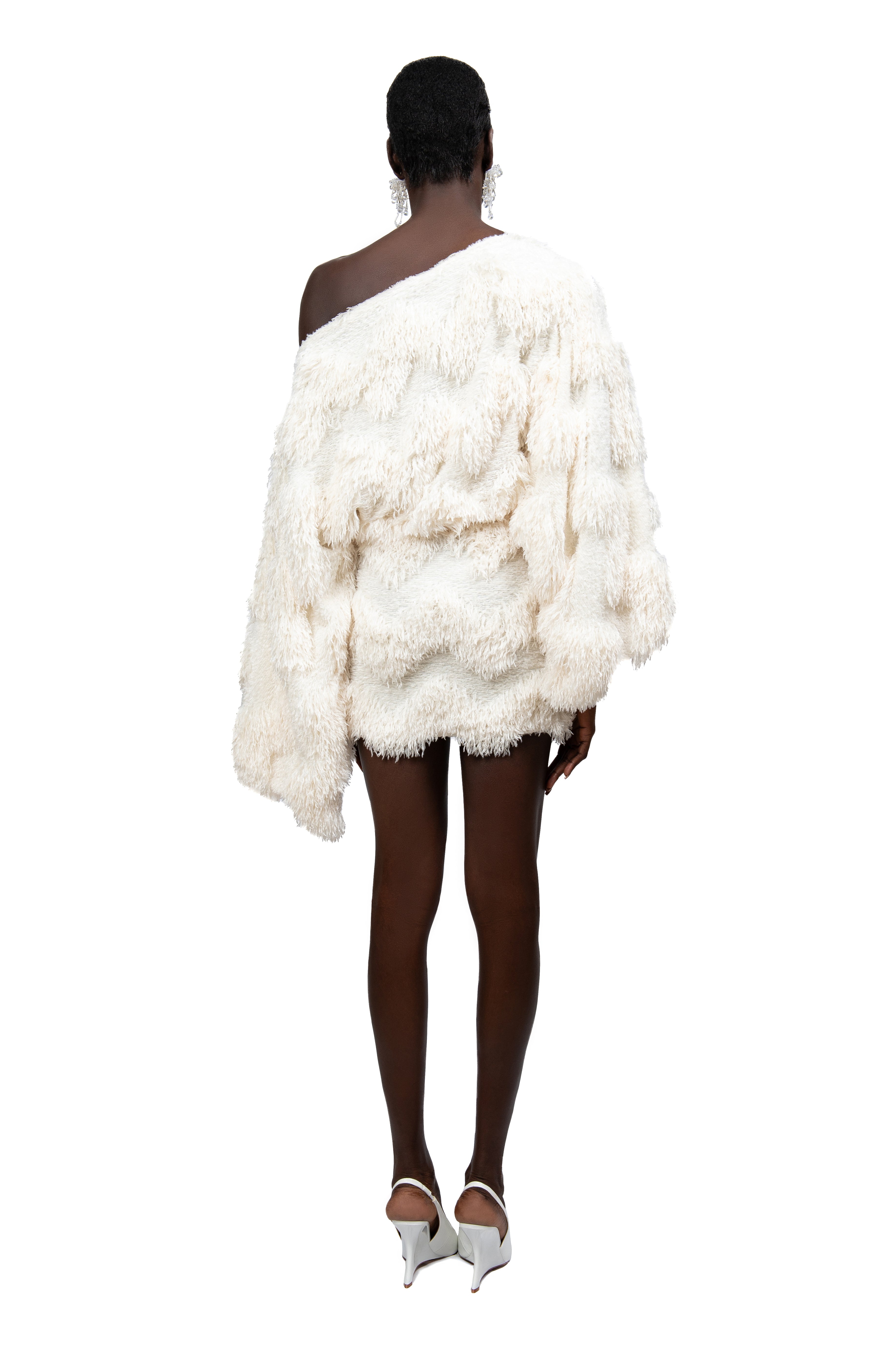 FURRY BATWING DRESS