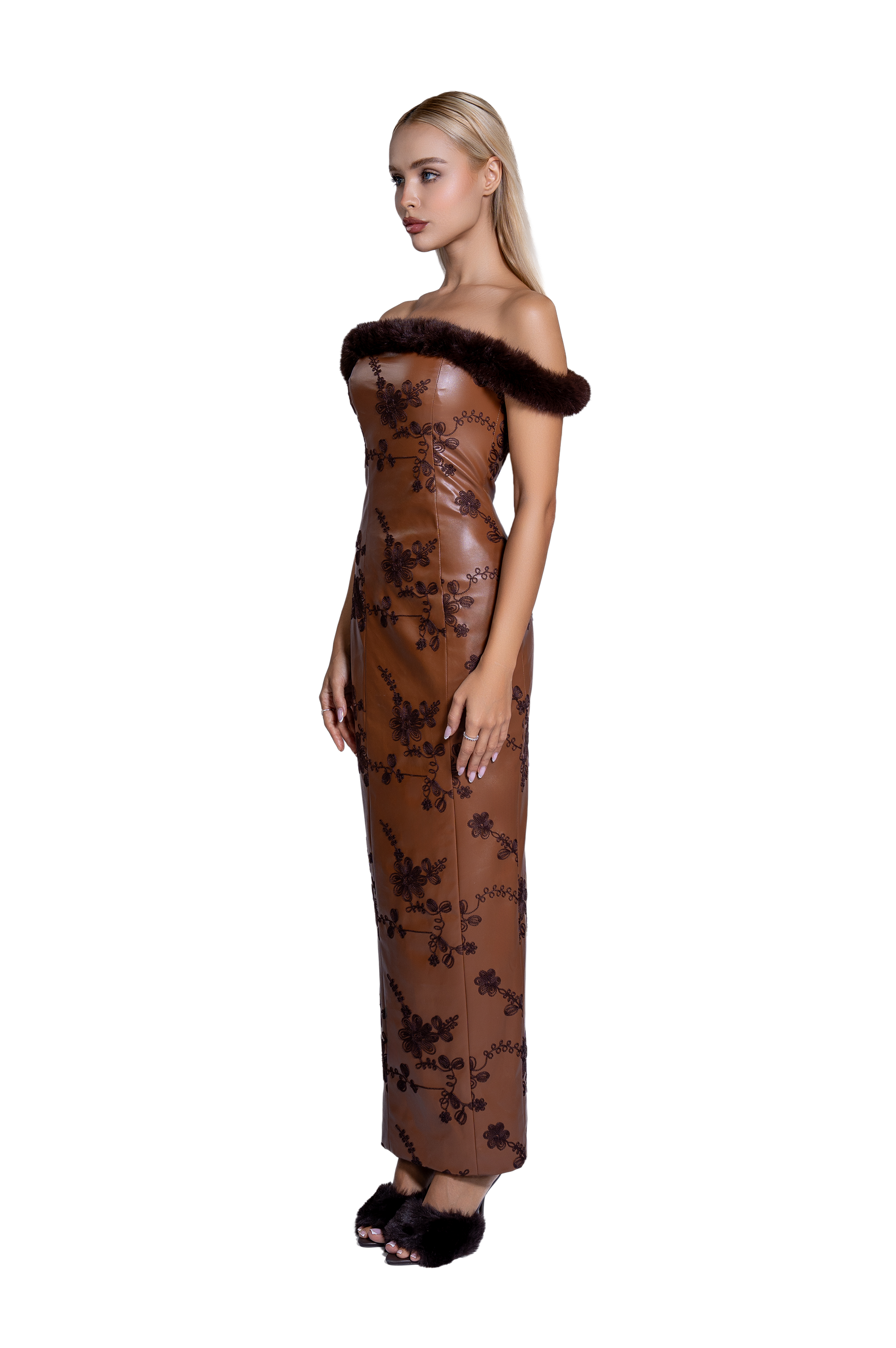 THE EMBROIDERED LEATHER GOWN