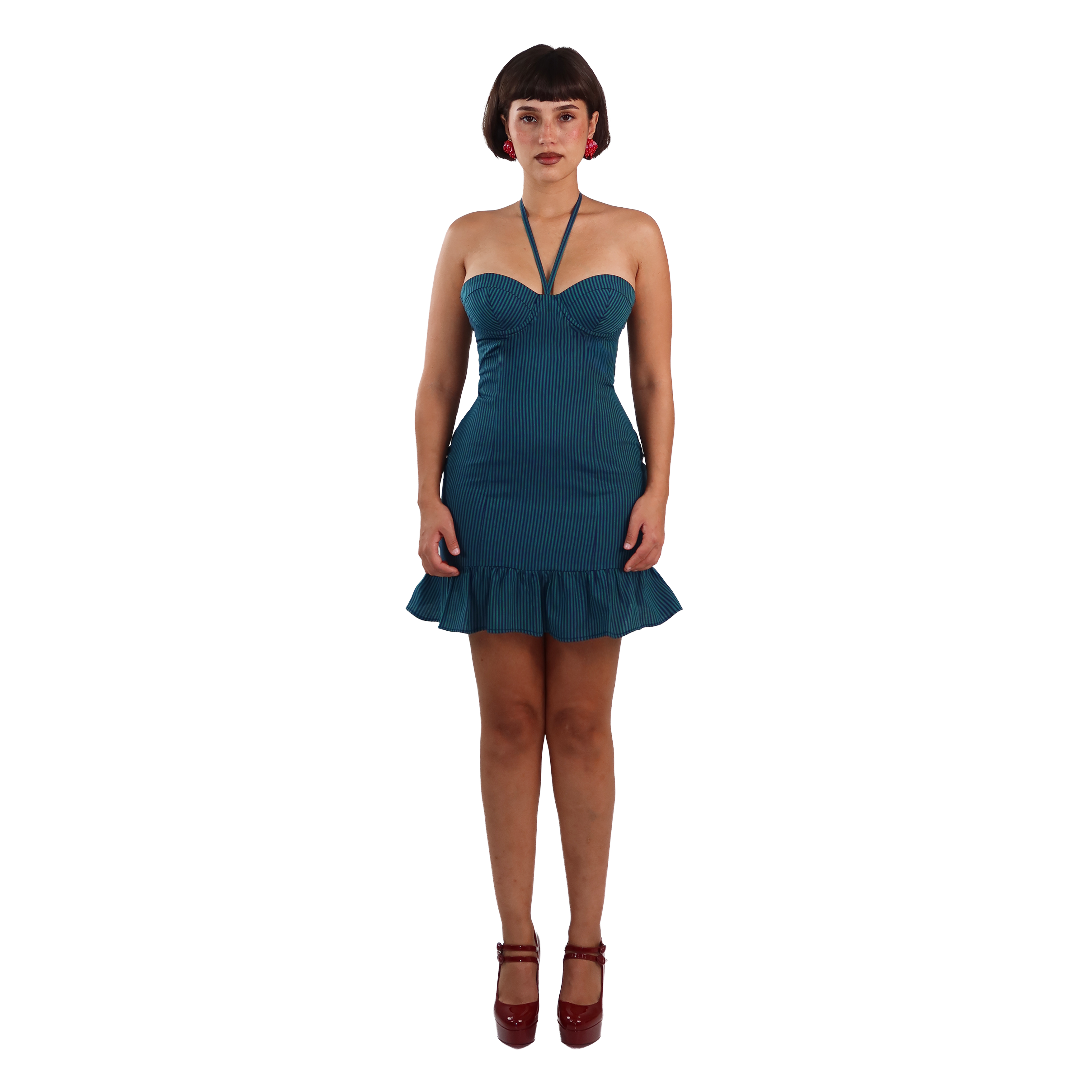 the teal stripe dress
