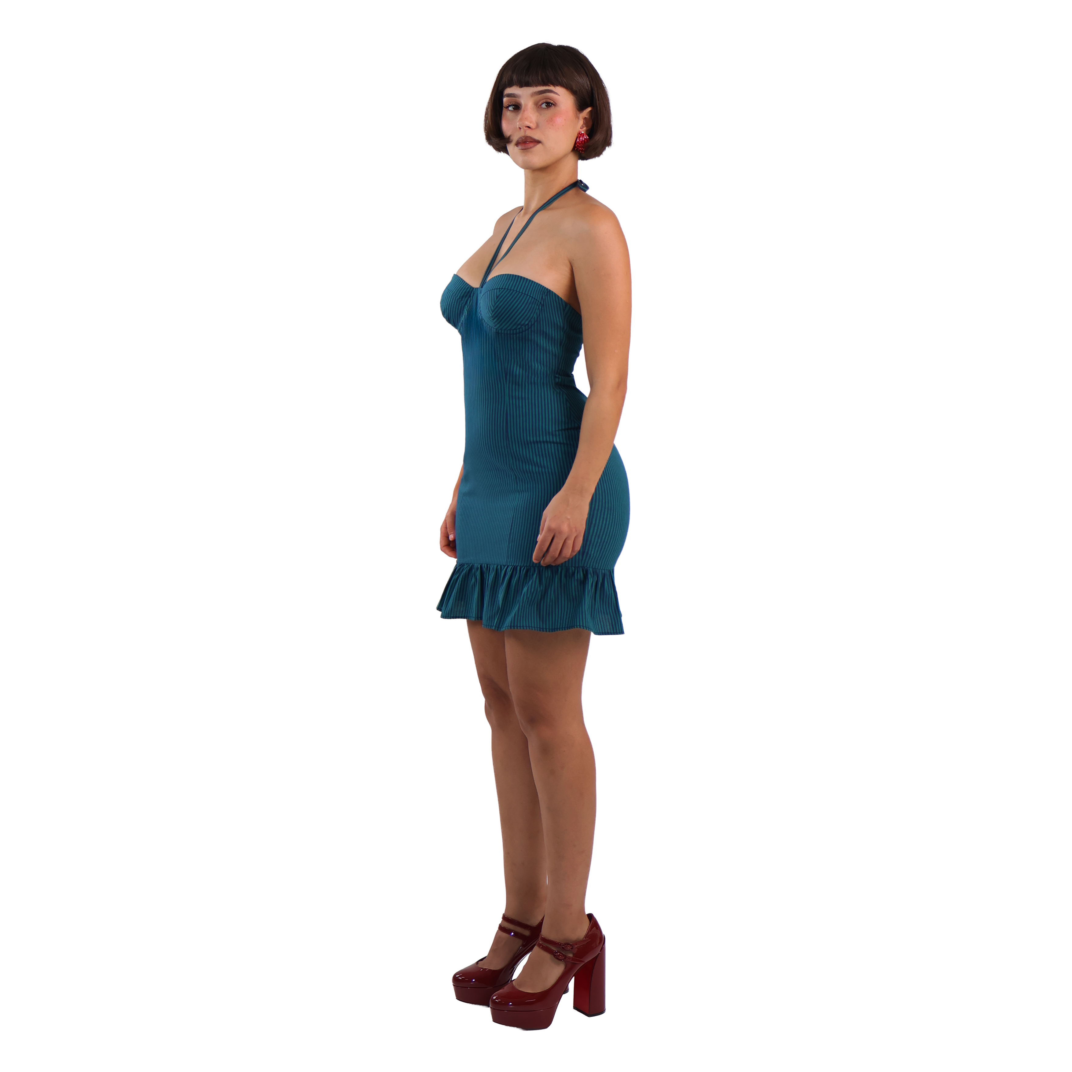 the teal stripe dress